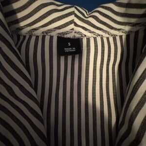 Black and White Vertical Stripe Shirt - Small